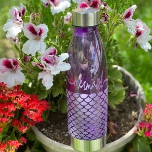 Etched plastic water bottles